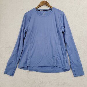 NWOT Spyder Active Womens XL Long Sleeve Blue Based Layer Shirt / 26CT